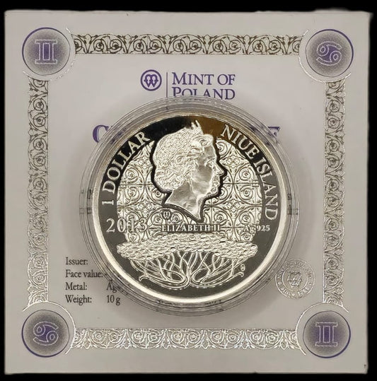 Magic Calendar of Happiness June Silver coin 925 Swarovski Crystal 2013