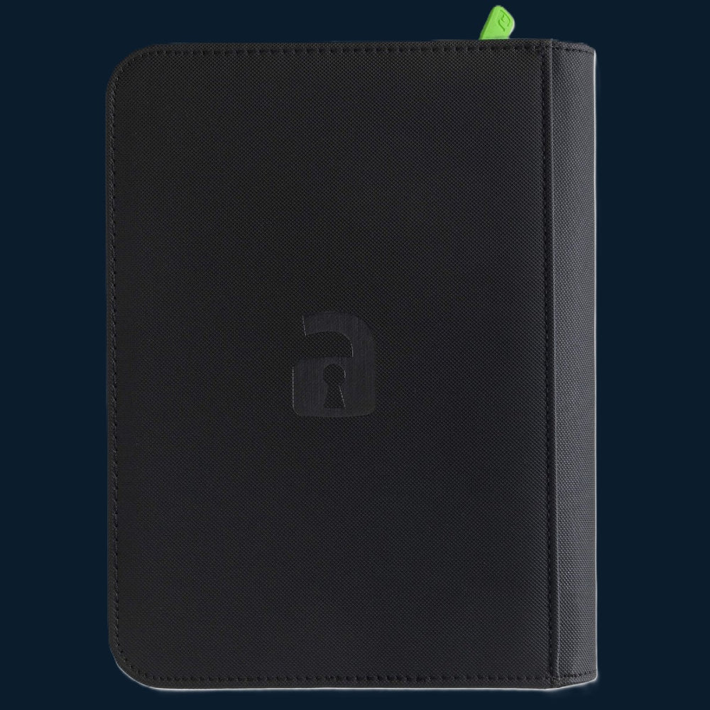 Vault X 4-Pocket Exo-Tec® Zip Binder Zwart 160 Kaarten