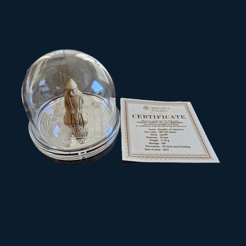 Viking Chess set Berserk 1/2oz Silver coin .999