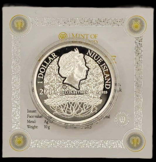 Magic Calendar of Happiness April Silver coin 925 Swarovski Crystal 2013