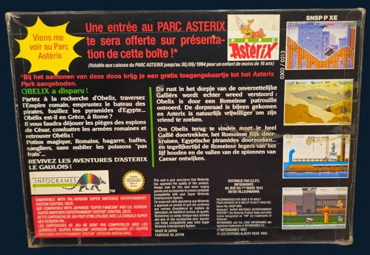 Super Nintendo SNES First edition FAH release Asterix 1995