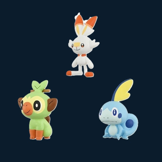 Pokémon 30th Anniversary Tomy Grookey, Scorbunny & Sobble set