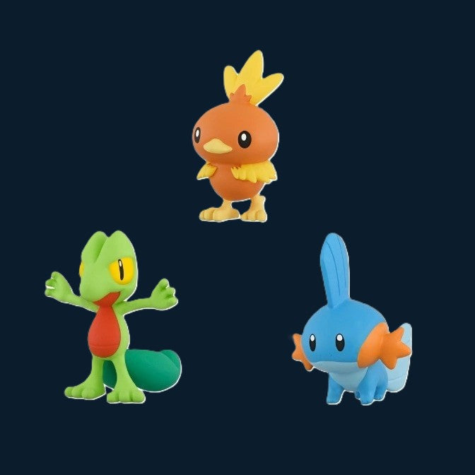 Pokémon 30th Anniversary Tomy Treecko, Torchic & Mudkip set