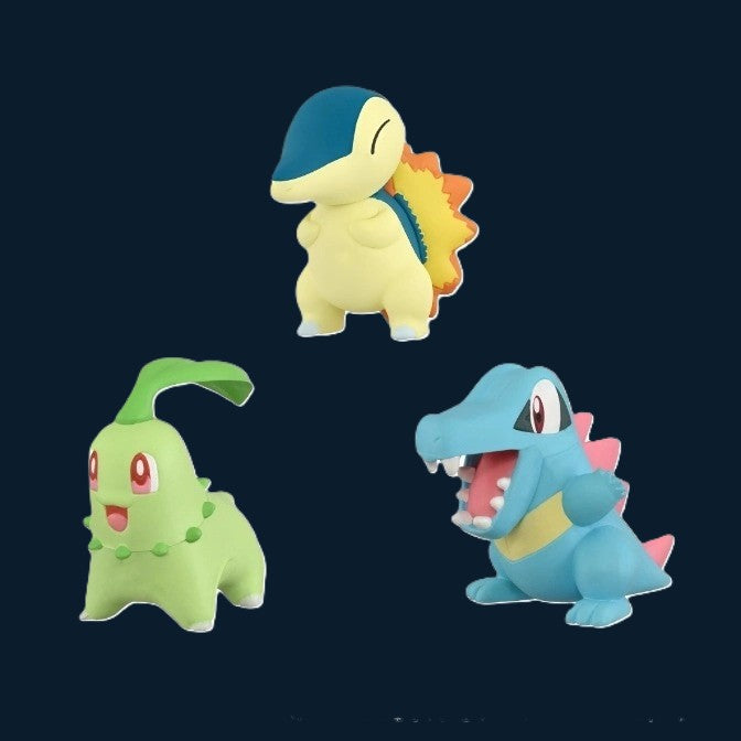 Pokémon 30th Anniversary Tomy Chikorita, Cyndaquil & Totodile set