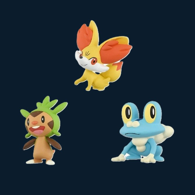 Pokémon 30th Anniversary Tomy Chespin, Fennekin & Froakie set