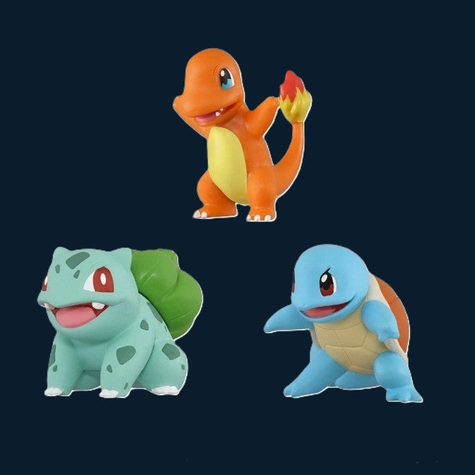 Pokémon 30th Anniversary Tomy Bulbasaur, Charmander & Squirtle set