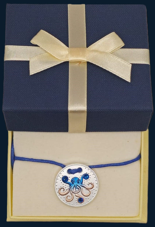 Octopus Silver coin 925 Capri Blue Crystal 2022