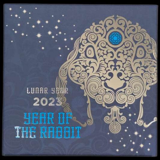 Lunar Year of the Rabbit Silver coin 1/2oz Swarovski Crystal 2023