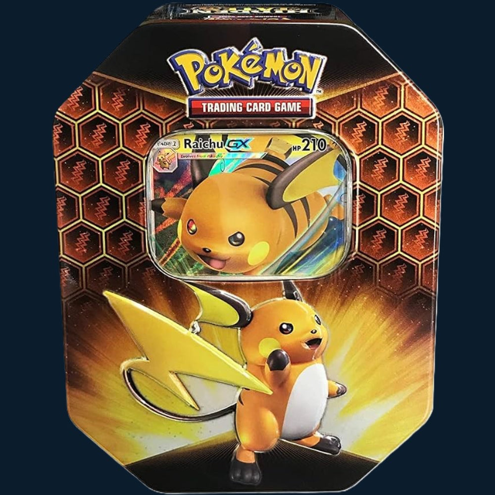 Pokémon Sun & Moon Hidden Fates Raichu GX tin