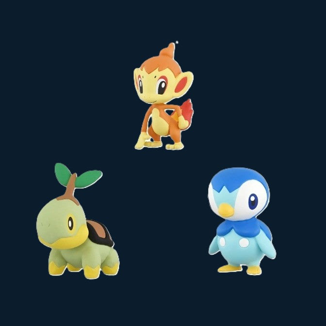 Pokémon 30th Anniversary Tomy Turtwig, Chimchar & Piplup set