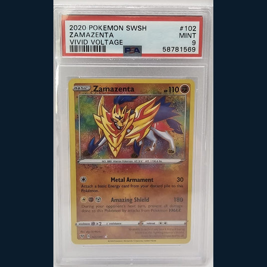 Pokémon Zamazenta Amazing rare #102 Vivid Voltage PSA9